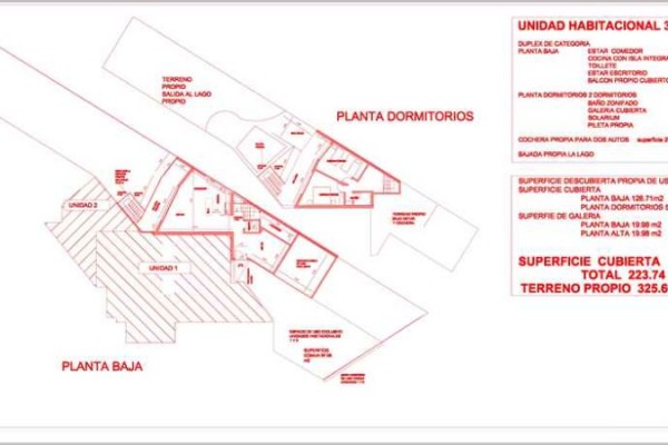 Complejo 3 deptos con costa al lago y pileta